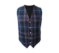 The Scotland Kilt Company Men's Scottish Waistcoat with Thistle Buttons - Pride of Scotland Blue Tartan - Smart Casual, Sleeveless Suit Vest - 38