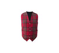 The Scotland Kilt Company Men's Scottish Waistcoat with Thistle Buttons - Royal Stewart Tartan - Smart Casual, Sleeveless Suit Vest - 40