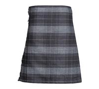 The Scotland Kilt Company Men's Traditional Premium 8 Yard Grey Highlander Tartan with Adjustable Buckle and Kilt Pin - 42-44"