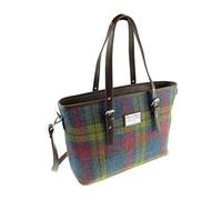 The Scotland Kilt Company New Ladies Authentic Harris Tweed® Spey Tote Bag with Shoulder Strap - Red/Green/Blue Check