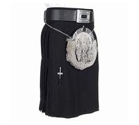 The Scotland Kilt Company Plain Black Traditional Kids Kilt - Fully Lined with Deep Pleats, 2 Straps and Buckles - Age 11-12 Yrs