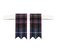 The Scotland Kilt Company Pointed Tartan Acrylic Kilt Hose Flashes with Elastic Garters - Pride of Scotland - Adjustable Sock Flashes