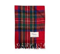 The Scotland Kilt Company Recycled Wool Tartan Lap Blanket in Royal Stewart - Fringed Edges, Soft, Machine Washable - One Size 73.5 x 177cm