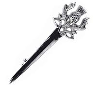 The Scotland Kilt Company Scottish Highland Thistle Top Solid Steel Sword Kilt Pin For Kilts - Chrome Finish - Rustproof Secure Clutch Pin