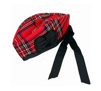 The Scotland Kilt Company Scottish Piper Hat 100% Wool Glengarry in Royal Stewart - Comfortable Fit, Breathable Lined Plaid Cap - 60cm / UK 7.1/2