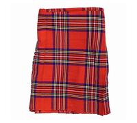 The Scotland Kilt Company Scottish Tartan Kids Party Wedding Kilt in Royal Stewart - Adjustable Side Strap, Fringed Apron Plaid Kilt - Age 11-12 Yrs