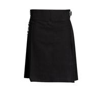 The Scotland Kilt Company Scottish Tartan Wedding Dress 5 Yard Acrylic Kilt - Plain Black - Smart Casual, Adjustable Buckle, Comfortable Kilt - 44''