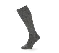 The Scotland Kilt Company Scottish Wool Blend Gents Kilt Hose Socks in Light Grey Ribbed, Comfortable Fit, Stretch - Large 11-13