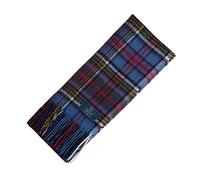 The Scotland Kilt Company Unisex 100% Scottish Wool Scarf Long Neck Shawl with Fringe - Anderson Modern Tartan - Blue - 55 x 12”