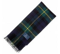 The Scotland Kilt Company Unisex 100% Scottish Wool Scarf Long Neck Shawl with Fringe - Gordon Clan Modern Tartan - Green - 55 x 12”