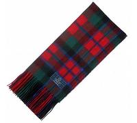 The Scotland Kilt Company Unisex 100% Scottish Wool Scarf Long Neck Shawl with Fringe - MacNaughton Modern Tartan - Red - 55 x 12”