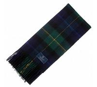 The Scotland Kilt Company Unisex 100% Scottish Wool Scarf Long Neck Shawl with Fringe - Smith Modern Tartan - Green - 55 x 12”