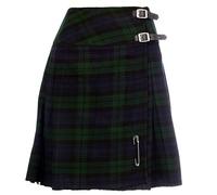 The Scotland Kilt Company Women's Knee Length Kilt 20” in Green Tartan - Ladies Stylish Highland Dress Outfit - 6 UK