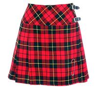 The Scotland Kilt Company Women's Scottish Mini Billie Kilt Mod Skirt in Wallace Tartan - Ladies Stylish Highland Dress Outfit - 18 UK Red
