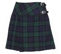 The Scotland Kilt Company Women's Tartan Billie Kilt 16” - Black Watch - Plus Kilt Pin, Adjustable Leather Buckle, High Rise Skirt - 22/42”
