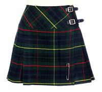 The Scotland Kilt Company Women's Tartan Billie Kilt 16” - Hunting Stewart - Kilt Pin Adjustable Leather Buckle High Waist Skirt - 12/32”