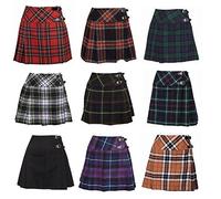 The Scotland Kilt Company Women's Tartan Billie Kilt 16” - Royal Stewart - Plus Kilt Pin, Adjustable Leather Buckle High Rise Skirt - 22/42”