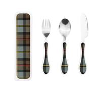 The Scottish Clan Macleod of Portable Kids Utensil Set Stainless Steel Fork, Spoon & Knife 3-Piece-Set, Easy to Clean, and Perfect for School, Travel, Or Home Use