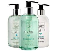 The Scottish Fine Soaps Company Sea Kelp Gift Set includes Hand Wash, Moisturiser Lotion and Bath & Shower Gel all 300ml Bottles with Pump Dispenser for a Luxury Hand Wash