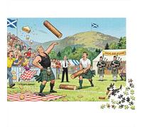 The Scottish Highland Games Caber Toss Tumble Wooden Jigsaw Puzzle Waterproof 1000 Piece Puzzles for Adults Gifts Fun Home Decoration