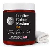 The Scratch Doctor Leather Colour Restorer Recolouring Balm Repair Treatment for Faded & Worn Absorbent Leather Furniture, Sofas, Chairs (Red, 250ml)