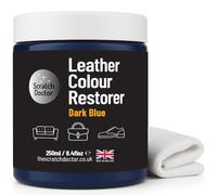 The Scratch Doctor Leather Colour Restorer Recolouring Balm Repair Treatment for Faded & Worn Absorbent Leather Furniture, Sofas, Chairs (Dark Blue, 250ml)