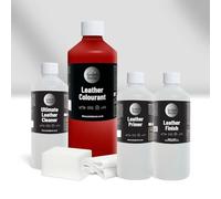 The Scratch Doctor Leather Recolouring Kit for Furniture & Car Seats | Clean, Dye & Protect | Includes Cleaner, Primer, Dye & Sealant (Red, 1000ml)