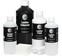 The Scratch Doctor Leather Recolouring Kit for Furniture & Car Seats | Clean, Dye & Protect | Includes Cleaner, Primer, Dye & Sealant (Black, 500ml)