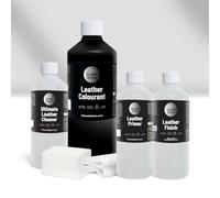 The Scratch Doctor Leather Recolouring Kit for Furniture & Car Seats | Clean, Dye & Protect | Includes Cleaner, Primer, Dye & Sealant (Black, 1000ml)