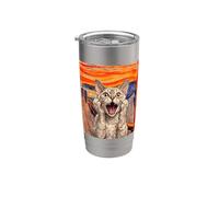 The Scream Art Funny Devon rex cat Meme Stainless Steel Insulated Tumbler
