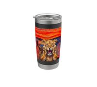 The Scream Art Funny Lioness Meme Stainless Steel Insulated Tumbler