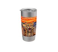 The Scream Art Funny Ocelot Meme Stainless Steel Insulated Tumbler