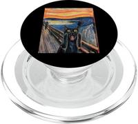 The Scream Black Cat By Munch Edvard Famous Painting Funny PopSockets PopGrip for MagSafe