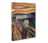 The Scream By Edvard Munch Canvas Print | Gallery Wrapped 30mm Frame Wall Art | 20x14 inches | Ready to Hang | Classic Picture | Living Room Bedroom Lounge Office