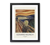 The Scream By Edvard Munch Exhibition Museum Painting Framed Print | A4 Black Framed Wall Art | Ready to Hang | Modern Historical Picture | Living Room Bedroom Lounge Office