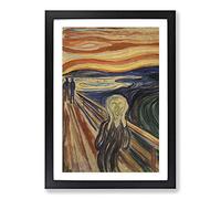The Scream by Edvard Munch Framed Wall Art Print A2 Black