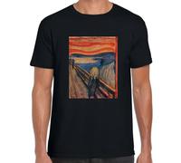 The Scream by Edvard Munch Unisex T-Shirt Arty Graphic Printed Tee Black