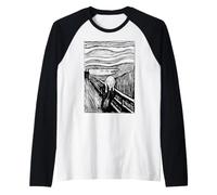 The Scream by Munch Expressionism Art Drawing Anxiety Raglan Baseball Tee