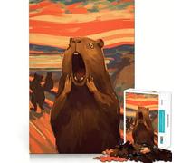 The Scream Capybara 1000 Piece Jigsaws for Teenagers Puzzle Wise Think Toy Simple Fun Tight Cut Santa Wish Pick (38x26cm)