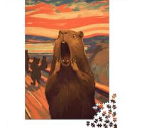 The Scream Capybara Adult Jigsaw Puzzle, 1000 Pieces, 70x50cm/1000pcs, Easy to Continue on Another Evening; Smooth White Cardboard Pieces