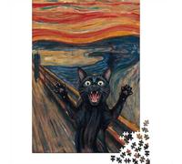 The Scream Cat Parody Painting-1 Jigsaw Puzzle for Adults, 1000 Piece