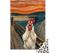 The Scream Chicken Parody Painting Jigsaw Puzzle for Adults, 1000 Piece