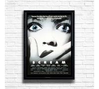 The Scream, Horror Movie Print, Scary Thriller Film Poster, A4 and A3 Size Frame Options Available,Great Home, Pub, Café, Bar Wall Art Print, House gift for horror lovers (A4 Framed (Black))