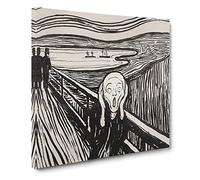The Scream Sketch by Edvard Munch Canvas Print | Gallery Wrapped 30mm Frame Wall Art | 20x20 inches | Ready to Hang | Modern Picture | Living Room Bedroom Lounge Office