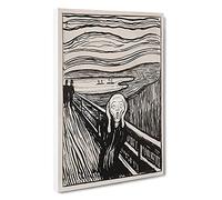 The Scream Sketch By Edvard Munch Canvas Print | Gallery Wrapped 30mm Frame Wall Art | 30x20 inches | Ready to Hang | Classic Picture | Living Room Bedroom Lounge Office