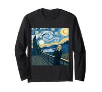 The Scream Starry Night Fusion Surrealist Expression Art Long Sleeve T-Shirt