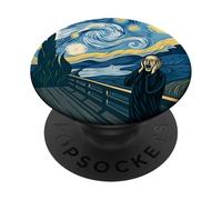 The Scream Starry Night Fusion Surrealist Expression Art PopSockets Adhesive PopGrip