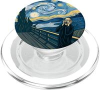 The Scream Starry Night Fusion Surrealist Expression Art PopSockets PopGrip for MagSafe