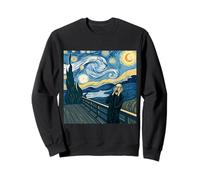The Scream Starry Night Fusion Surrealist Expression Art Sweatshirt