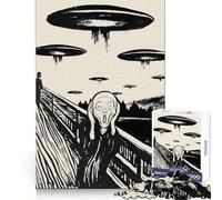 The Scream Ufo Parody Jigsaw Puzzles for Teenagers 1000 Pieces Raise Memory Slow Enjoy Clean Edge (38x52cm)